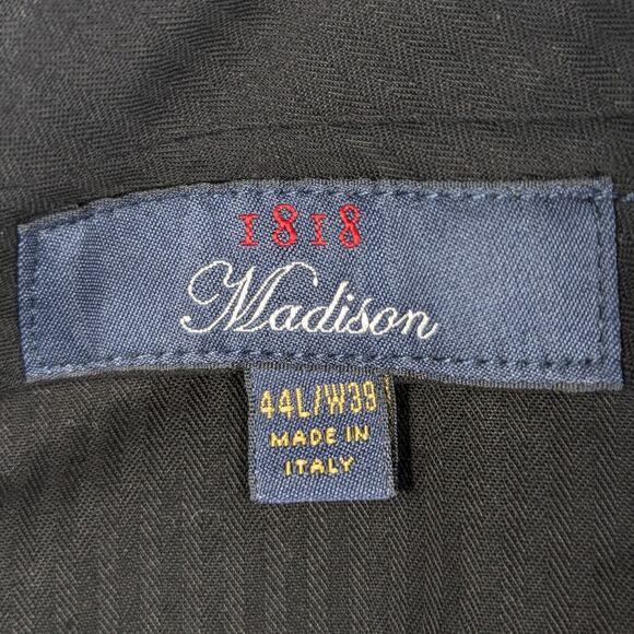 Brooks Brothers 1818 Madison Wool Dress Pants 38x30 Gray Pinstripe Pleated Italy - Picture 3 of 4